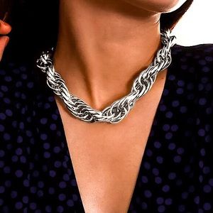 ⚜️[𝟯𝟬%𝗢𝗙𝗙|𝗯𝘂𝗻𝗱𝗹𝗲𝘀 𝟯+]⚜️Big Link Silver Choker NEW
